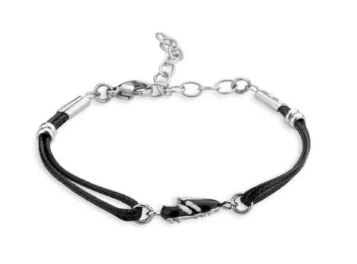 Bracelet football Victoria argenté noir